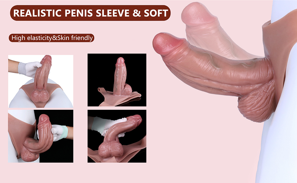 Секс-іграшка для чоловіків: силіконовий рукав для збільшення пеніса, XXL, з пенішовою накладкою