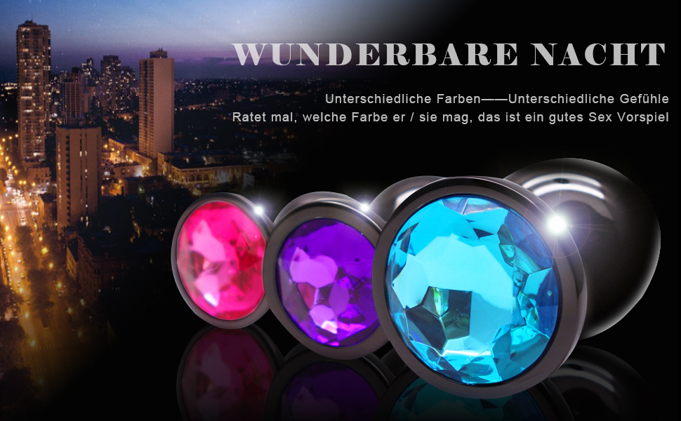 Набір анальних пробок 3 шт. з металу (Gunmetal) – велика, середня, мала. Підходить для початківців, жінок, чоловіків, пар. Кольори: синій, фіолетовий, рожевий. Іграшки для дорослих.