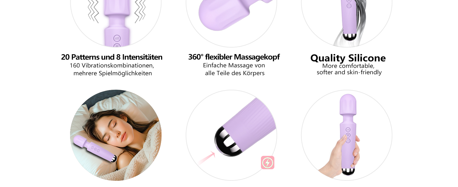 Вібратор дилда для жінок, G-spot, 8 режимів, стимуляція клітора, набір вібраторів (Рожевий, Світло-фіолетовий)