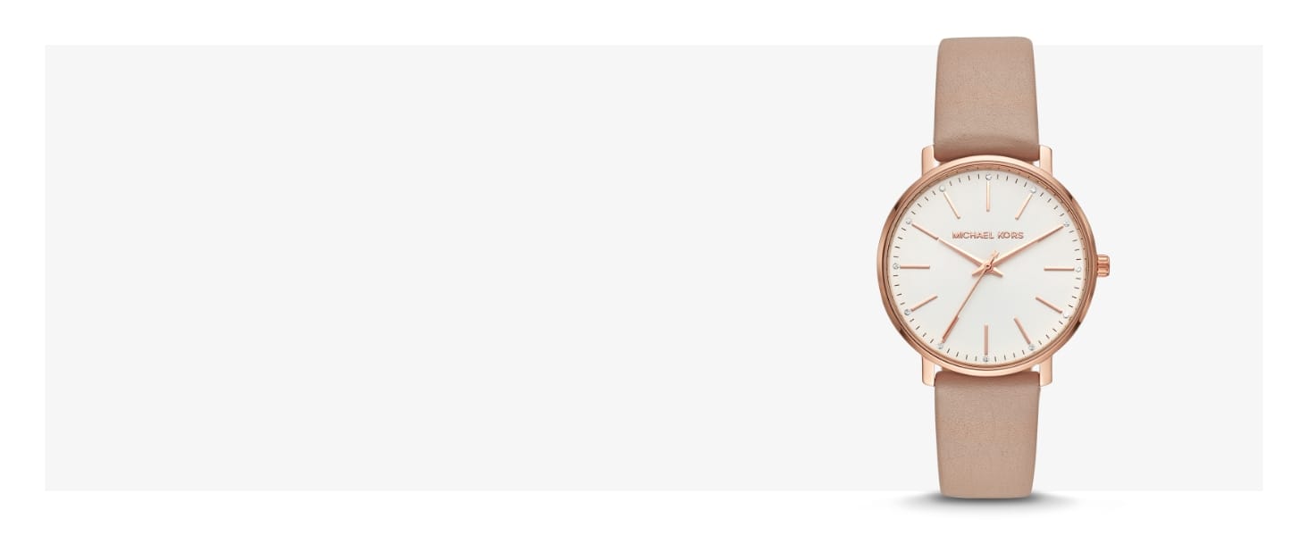 Жіночий годинник Michael Kors Pyper кварцовий, сталевий браслет, колір рожеве золото та білий циферблат