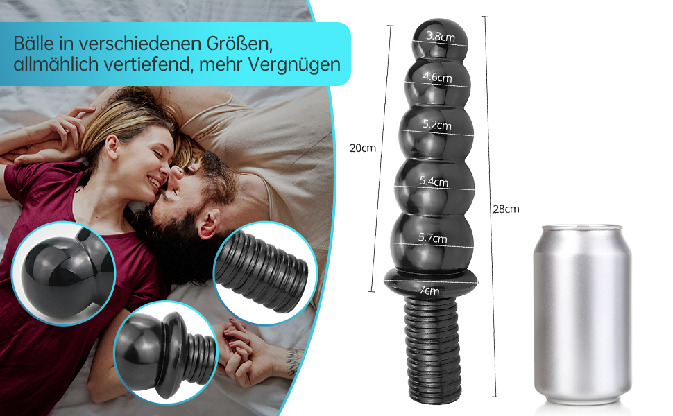 Анальний масажер Roluck Giant - гнучкий, з різьбою, для чоловіків та жінок, з ПВХ, для тренувань та простати