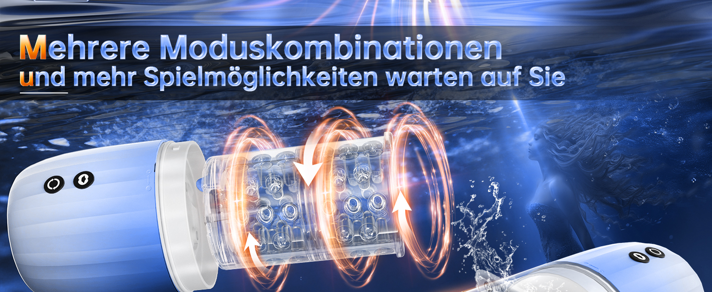 Електричний секс-іграшка для чоловіків з 7 режимами всмоктування та 7 режимами обертання, реалістична вагінальна текстура, IPX7, синій