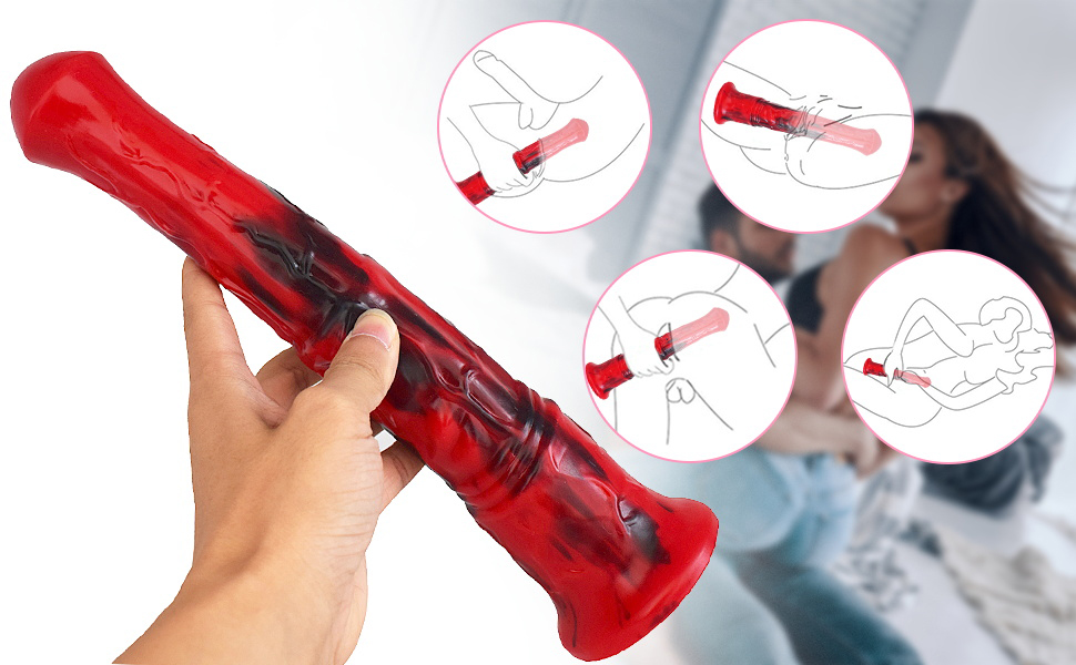 Аналдильдо Roluck 27 см для чоловіків та жінок: стимулятор G-точки, масажер простати, анальний секс-іграшка (червоний + чорний)