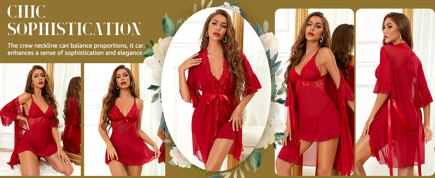 Халат жіночий мереживний RSLOVE, чорний, для сну та відпочинку