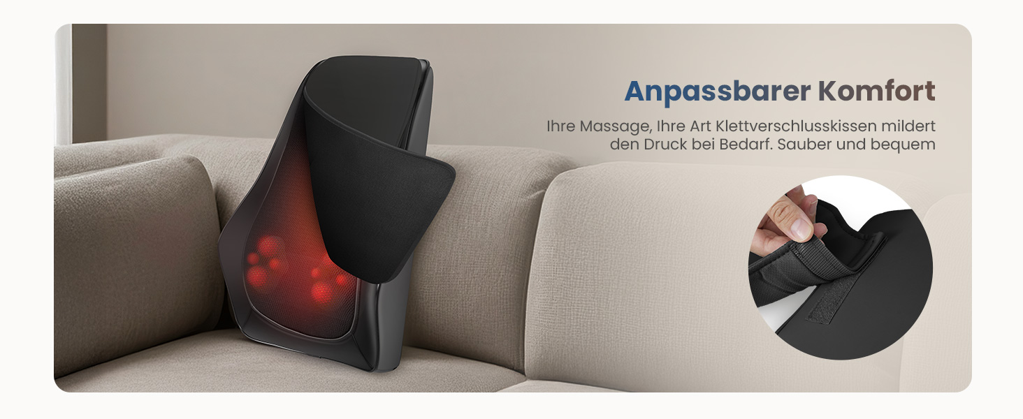 Масажер для шиї та спини COMFIER: Shiatsu 4D розминаючий масажер з підігрівом для ніг та м'язів, чорний