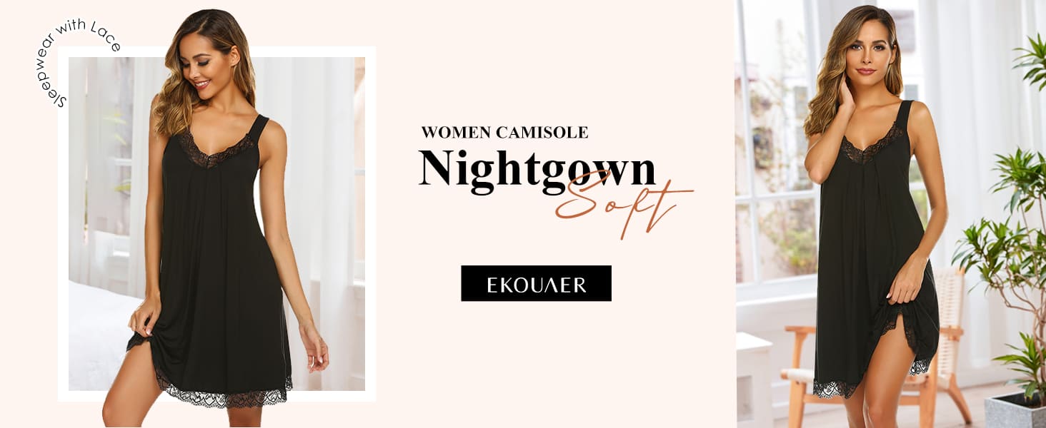 Світло-чорний шовковий халат з нічною сорочкою Ecouaer (2 шт.) - елегантна піжама для дому та свят