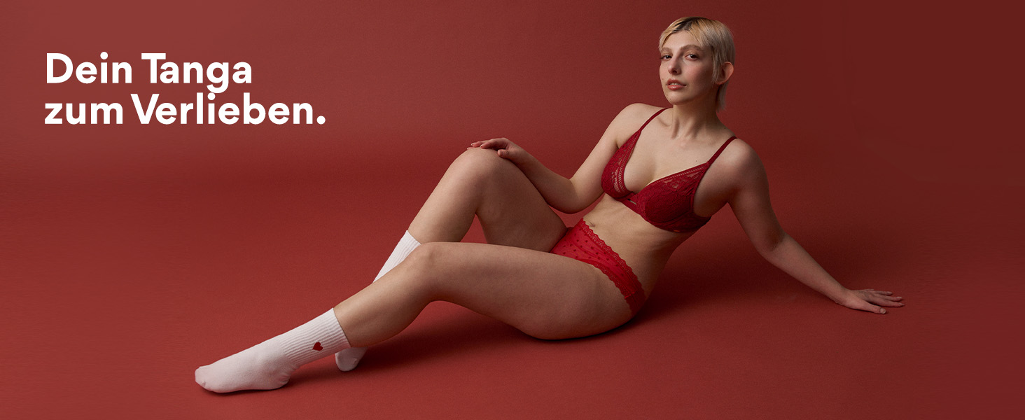 Танга жіночі Nock з бавовни Bio – дихаючі та комфортні, не ріжуть – сексуальна білизна для жінок, розмір X - 4XL (3x Mix Love, L)