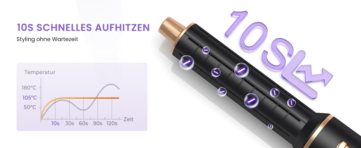 Мультистайлер для волосся 5 в 1 MogaWave Airstyler Pro 1000W: фен-щітка, плойка для локонів, об'ємний стайлер з іонізацією, чорний