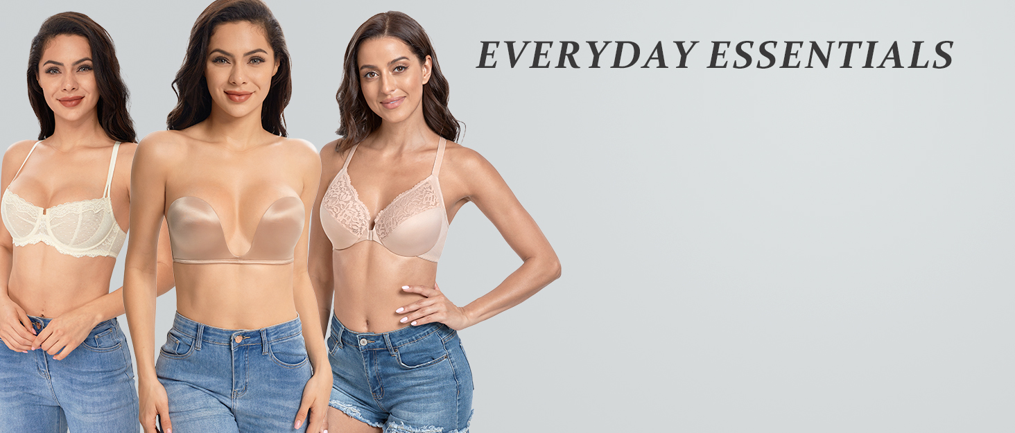 Трусики Lemorosy BH для жінок без кісточок, Push Up, безшовні, з глибоким V-подібним вирізом, класичні, зручні, повсякденні, бюстгальтер з широкими бретелями, 90C, чорний