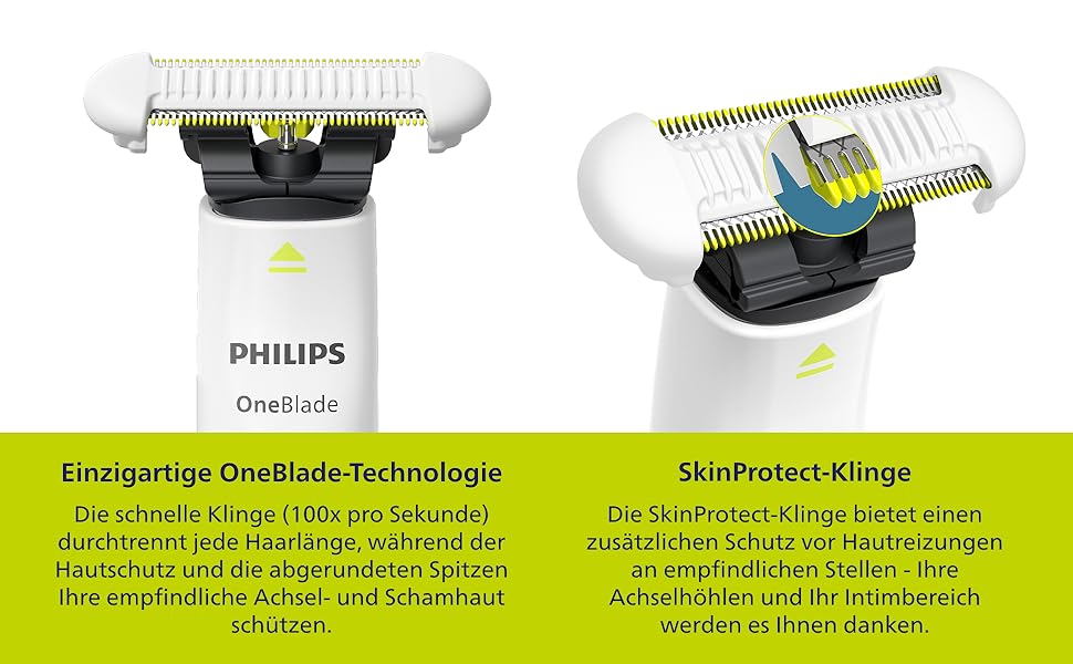 Тример для інтимних зон Philips OneBlade Intimate QP1924/30 для гоління та стрижки з захистом шкіри, 2 змінні леза