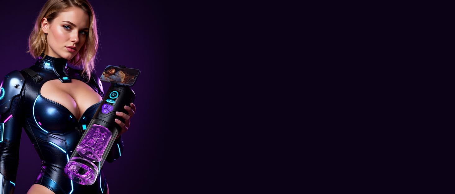 Електричний мастурбатор для чоловіків з 9 режимами, ротацією та вакуумом, з тримачем для телефону та імітацією ротової порожнини