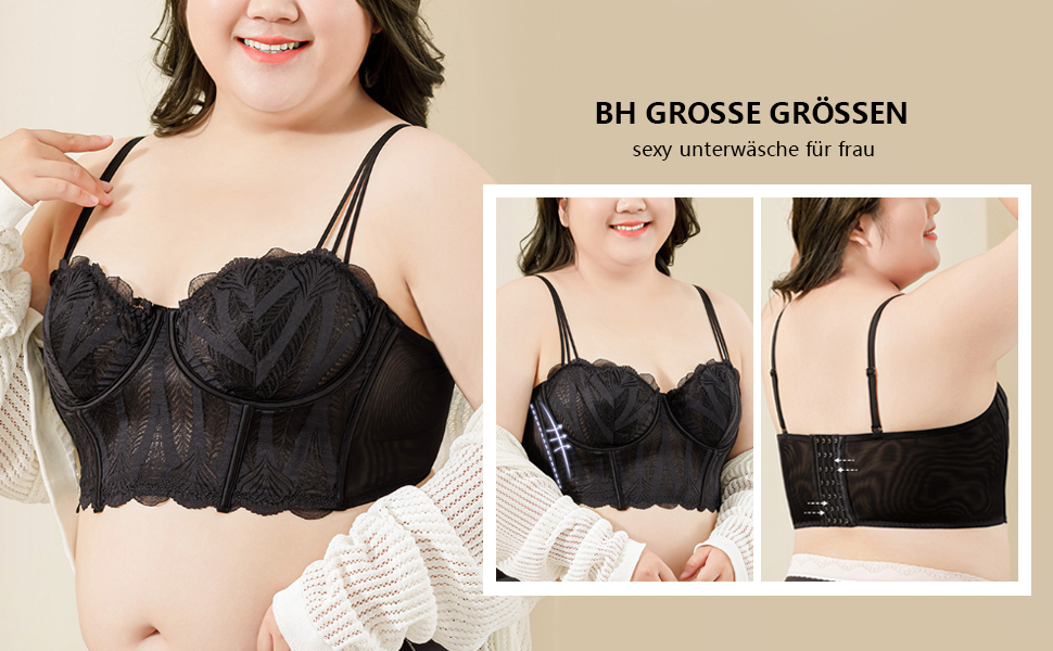 Чорний бюстгальтер Necalisi Dirndl BH з пуш-ап та мереживом, розмір 38/85C, для вечірніх та весільних суконь