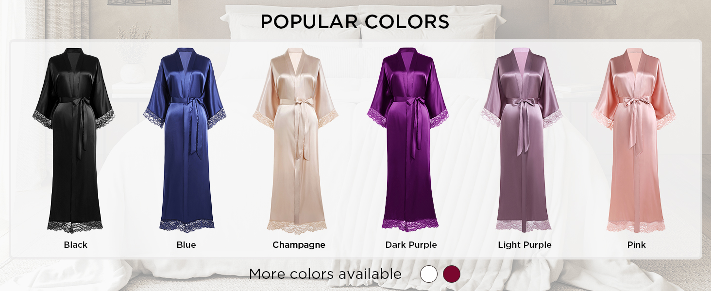 Халат жіночий BABEYOND довгий/короткий, однотонний, мереживний, атласний, шовковий, кімоно, літній, кава