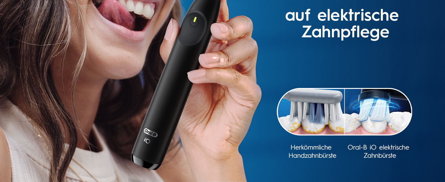 Електрична зубна щітка Oral-B iO Series 2, чорна (Night Black), 3 режими чищення, набір з 2 щіток та дорожнім футляром