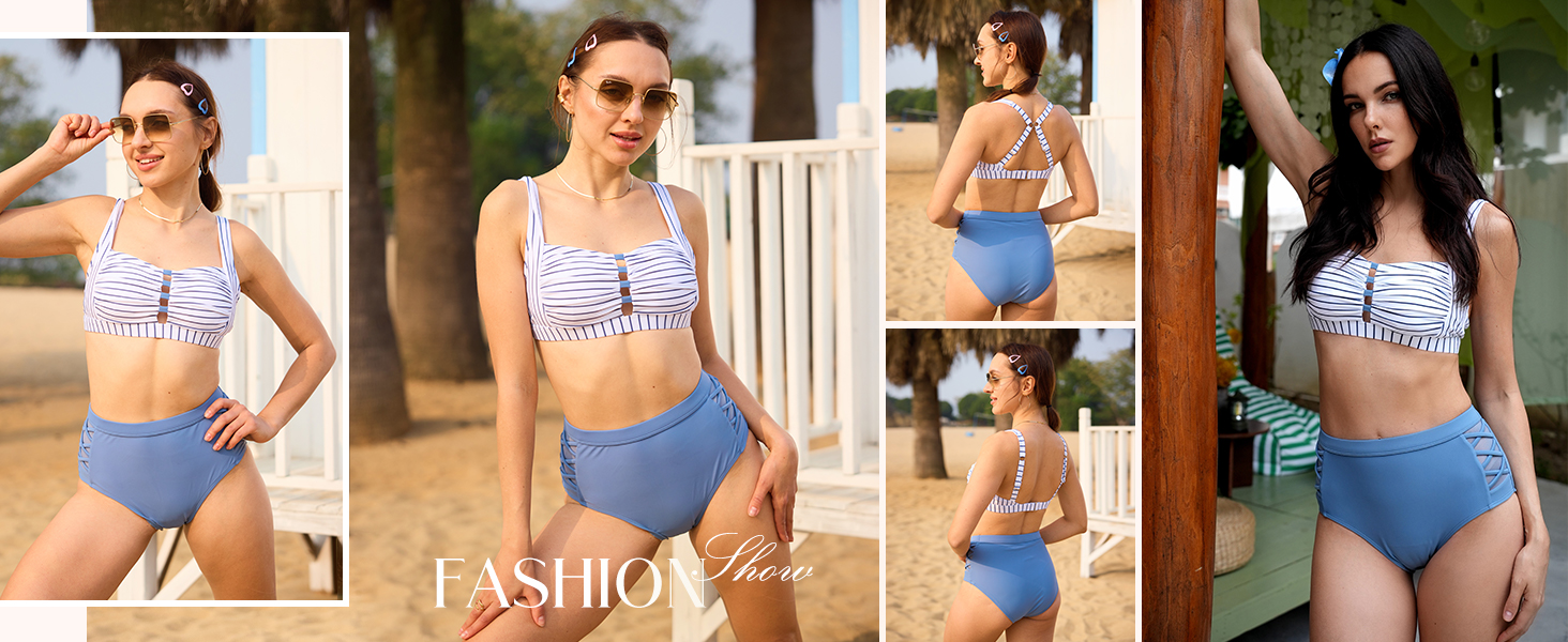 Бікіні Hanna Nikole XL: Комплект високої талії з ефектом схуднення, Push-Up, леопардовий принт, плісирована пляжна мода