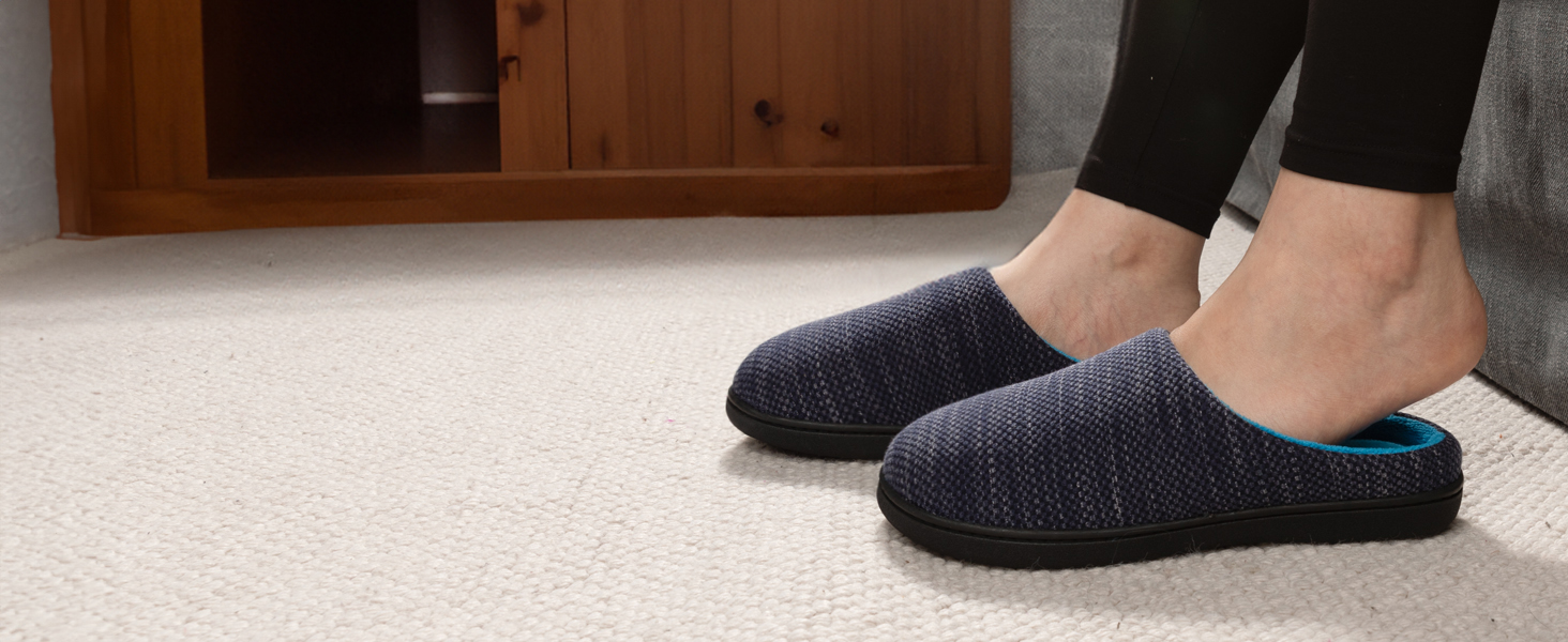 Жіночі домашні капці RockDove з ефектом пам'яті (Memory Foam), в'язка Birdseye, сіро-рожеві, розмір 40/41 EU