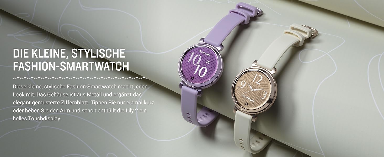 Жіночий смарт-годинник Garmin Lily 2 Cream Gold: сенсорний дисплей 2,54 см, моніторинг здоров'я та фітнесу, смарт-сповіщення, до 5 днів автономної роботи