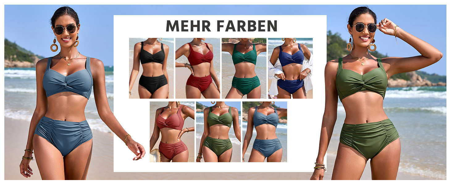 Бікіні жіночий комплект з високою талією, суцільний купальник двочастинний, сексуальний V-подібний виріз, push-up, кольоровий смугастий, великі розміри, пляжний, басейн, бордовий