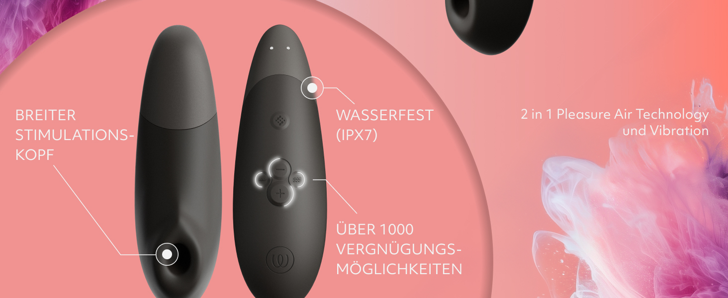 Womanizer Enhance 2 в 1: вібратор клітора та соска для жінок | Стимулятор з функцією всмоктування | Іграшка для дорослих, водонепроникна, акумуляторна | Чорний