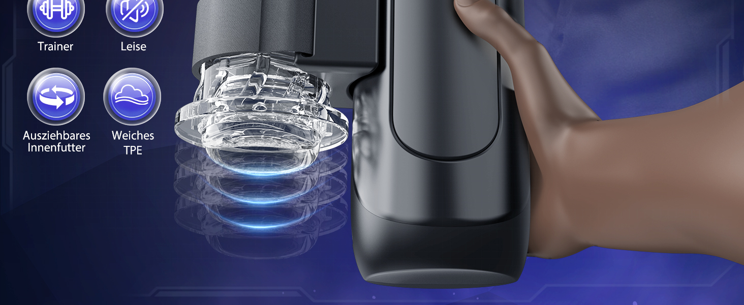 Електричний мастурбатор для чоловіків Honeyexp з 6 телескопічними функціями та 5 швидкостями, 10 вібрацій