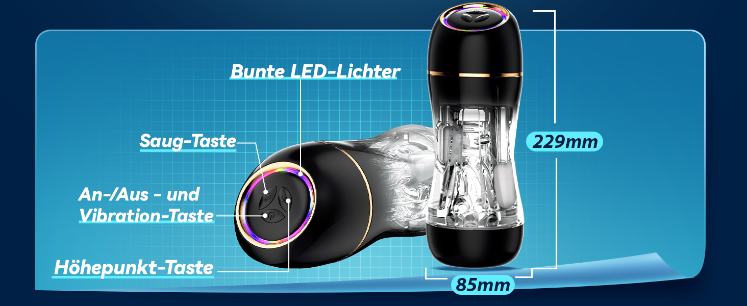 Електричний мастурбатор для чоловіків з 10 рівнями потужності та вібрацією, преміум-якість
