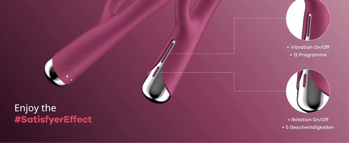 Satisfyer Spinning Rabbit - вібратор-зайчик | Стимуляція G-точки та клітора | Іграшка для дорослих з силікону | 12 вібрацій та 5 програм обертання | (Полуниця)