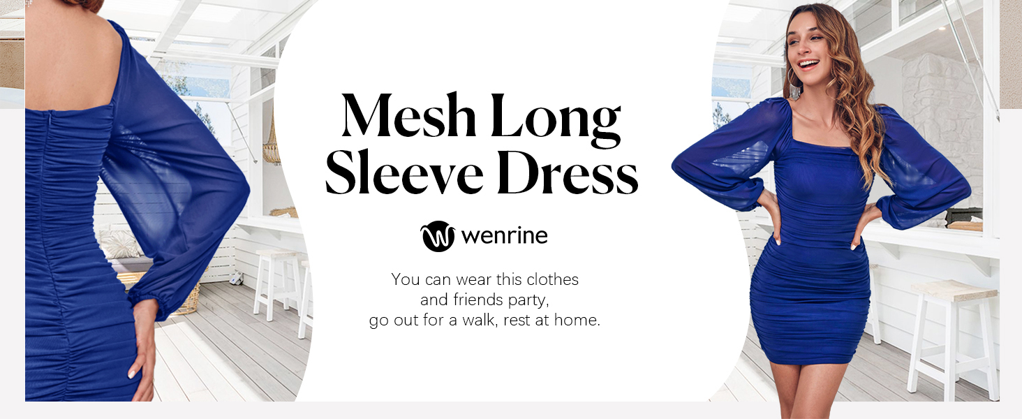 Сукня жіноча вечірня коктейльна облягаюча Bodycon з мереживом, довгі рукави, квадратний виріз, міні, чорна