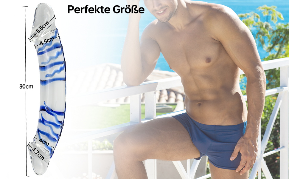 Анальний стимулятор з двома головками (G-точка, масаж простати) - синій, з ехідою