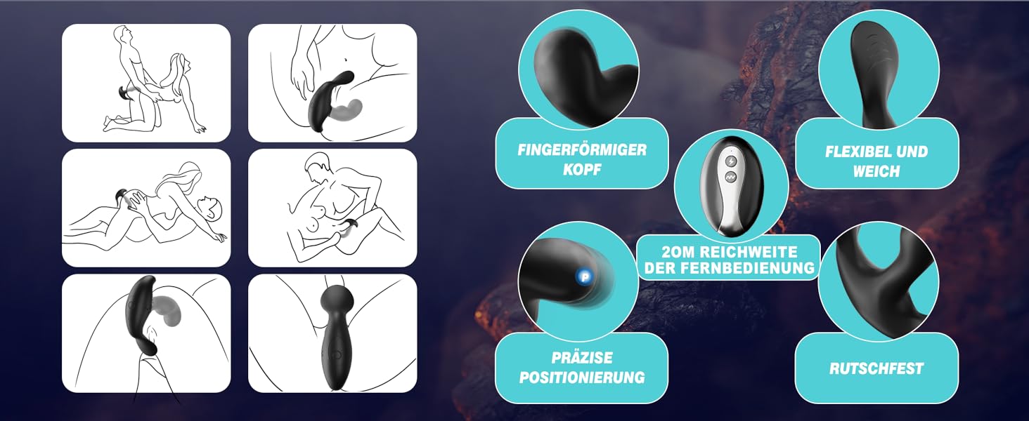 Вібратор для простати - анальний вібратор з 5 імпульсів та 10 вібрацій для чоловіків та жінок. Іграшки для анального сексу, парні іграшки.