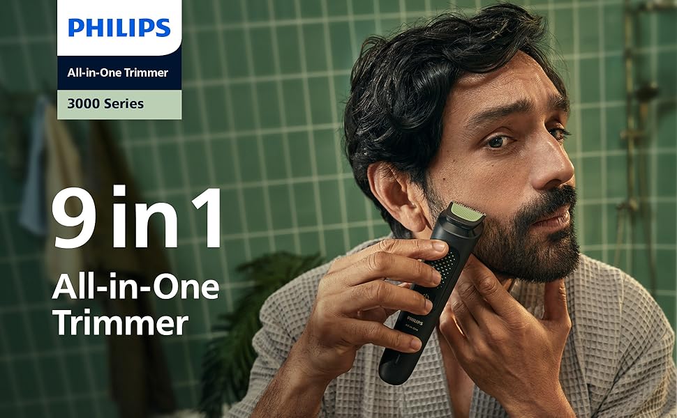 Універсальний тример Philips Multigroom 3000 серії 9-в-1 MG3946/15 для обличчя, голови та тіла, 12 налаштувань довжини
