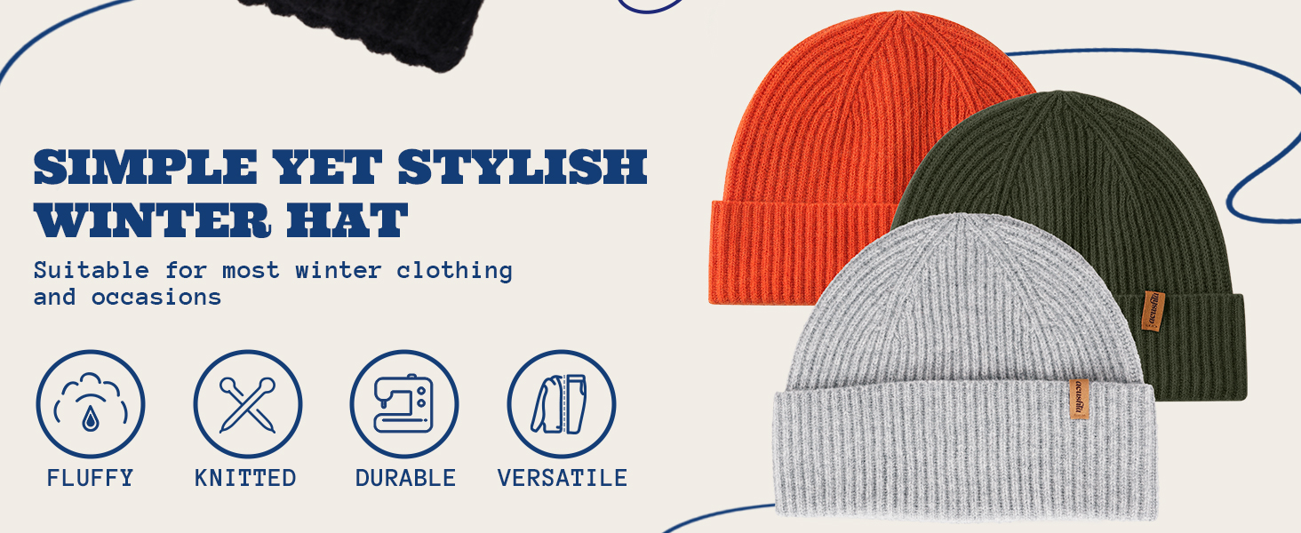 Зимова шапка біні ACUSHLA з 100% мериносової вовни, oversize (XL-XXL), колір кремовий