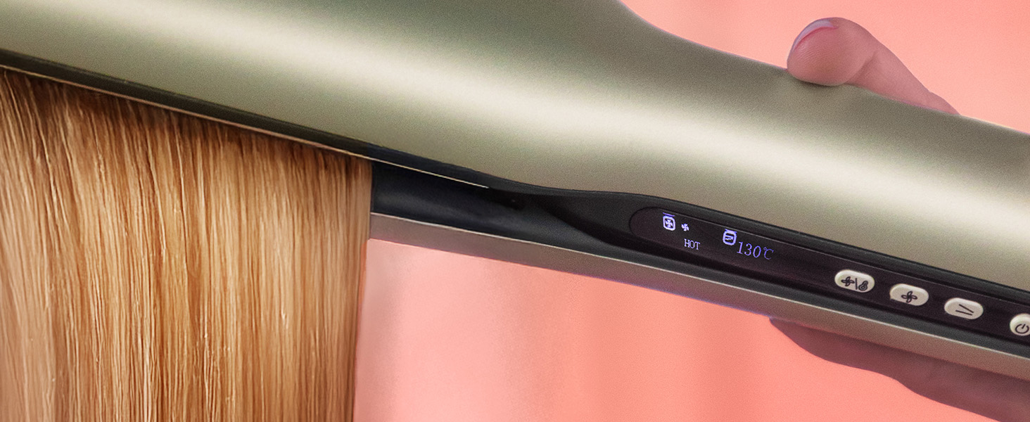 Випрямляч для волосся з функцією обдуву Cecotec Air Lisse Champagne: 3 режими роботи, 3 рівні температури (100-230°C), іонізація, колір шампань