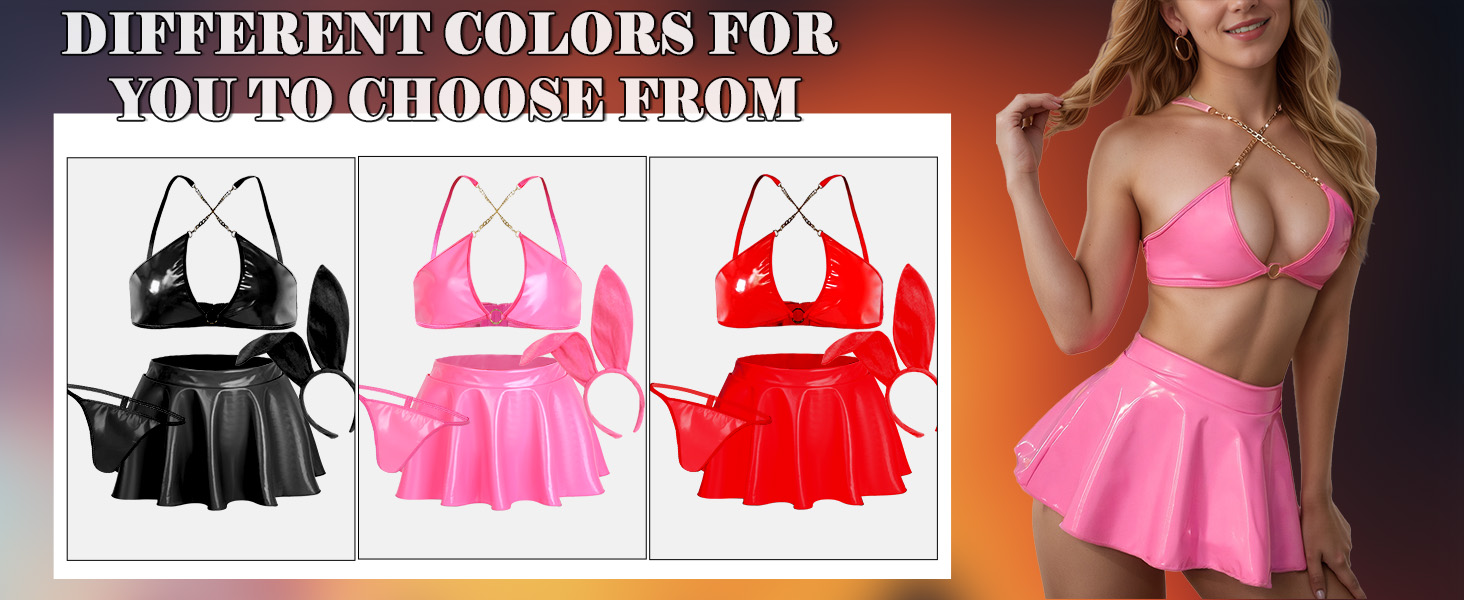 Костюм сексуальної нижньої білизни Ausing для жінок: сукня та комплект. Комплект сексуальної білизни для жінок, сукня-костюм, рожевий, S-XL. Ідеальний вибір для образу зайчика.