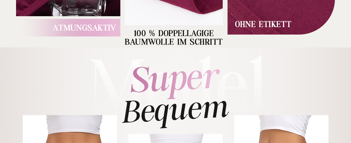 Танстц (TANSTC) жіночі труси-сліпи з бавовни, 6 шт. в упаковці, низька талія, еластичні, дихаючі, XS