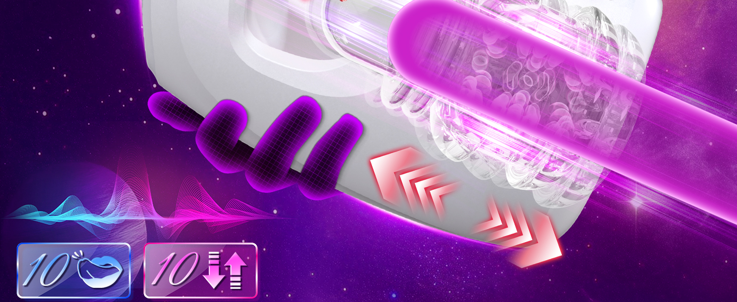 Мастурбатор для чоловіків з вібрацією - набір сексуальних іграшок для чоловіків з реалістичною імітацією орального сексу та вібрацією для головки статевого члена