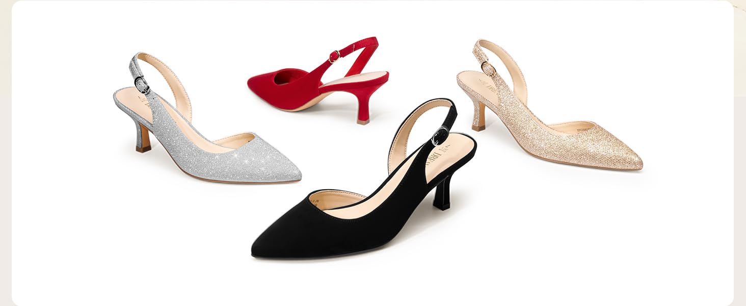 Жіночі босоніжки з відкритим носком та підборами Kitten Heels DREAM PAIRS, золотисті з блискітками, розмір 40 EU