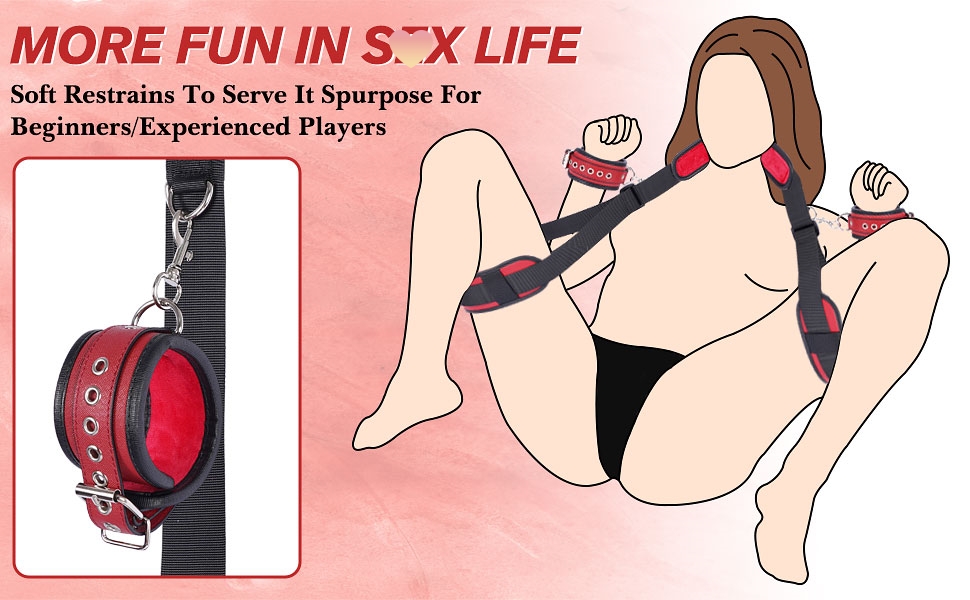 Набір для БДСМ: фетрінг ніг, наручники та інші аксесуари для пар (темно-червоний)