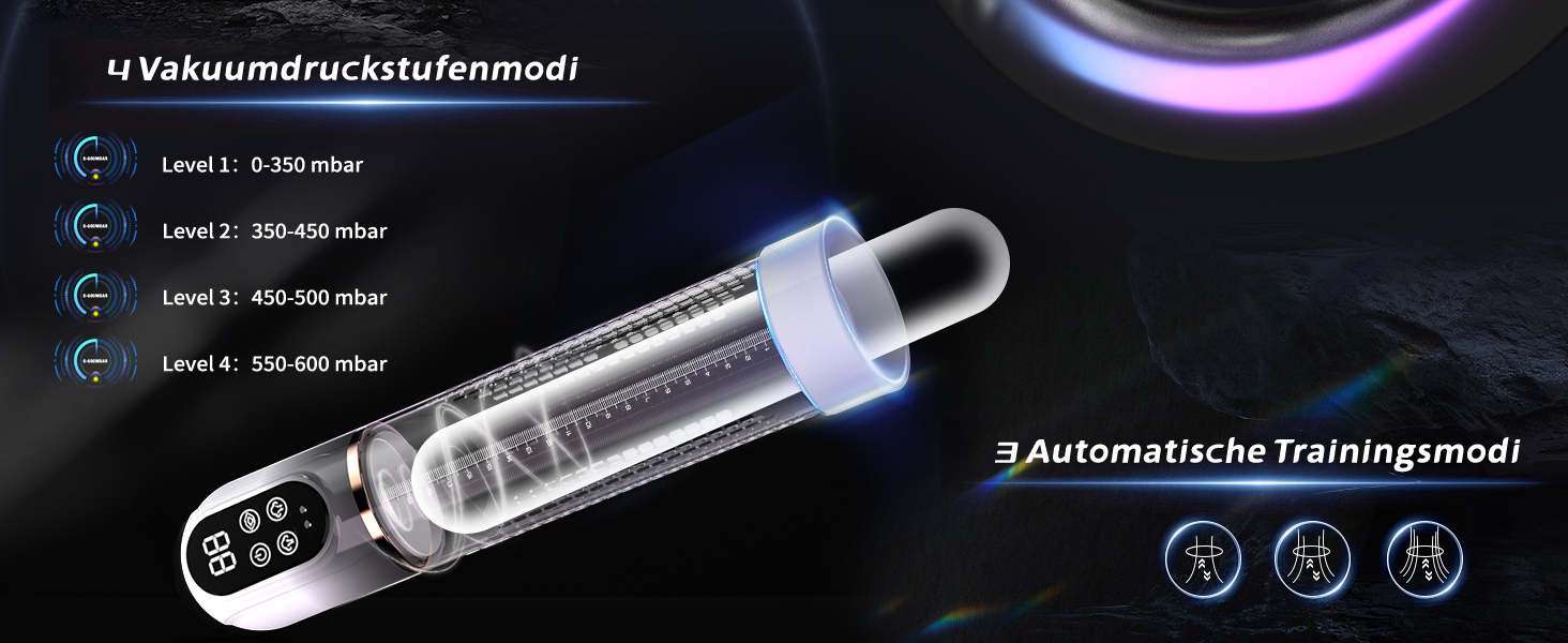 Пумпа для статевих органів HIVEFUN для чоловіків, секс-іграшка мастурбатор з 4 режимами всмоктування та 3 автоматичними режимами тренування, водонепроникна IPX7, сірий колір