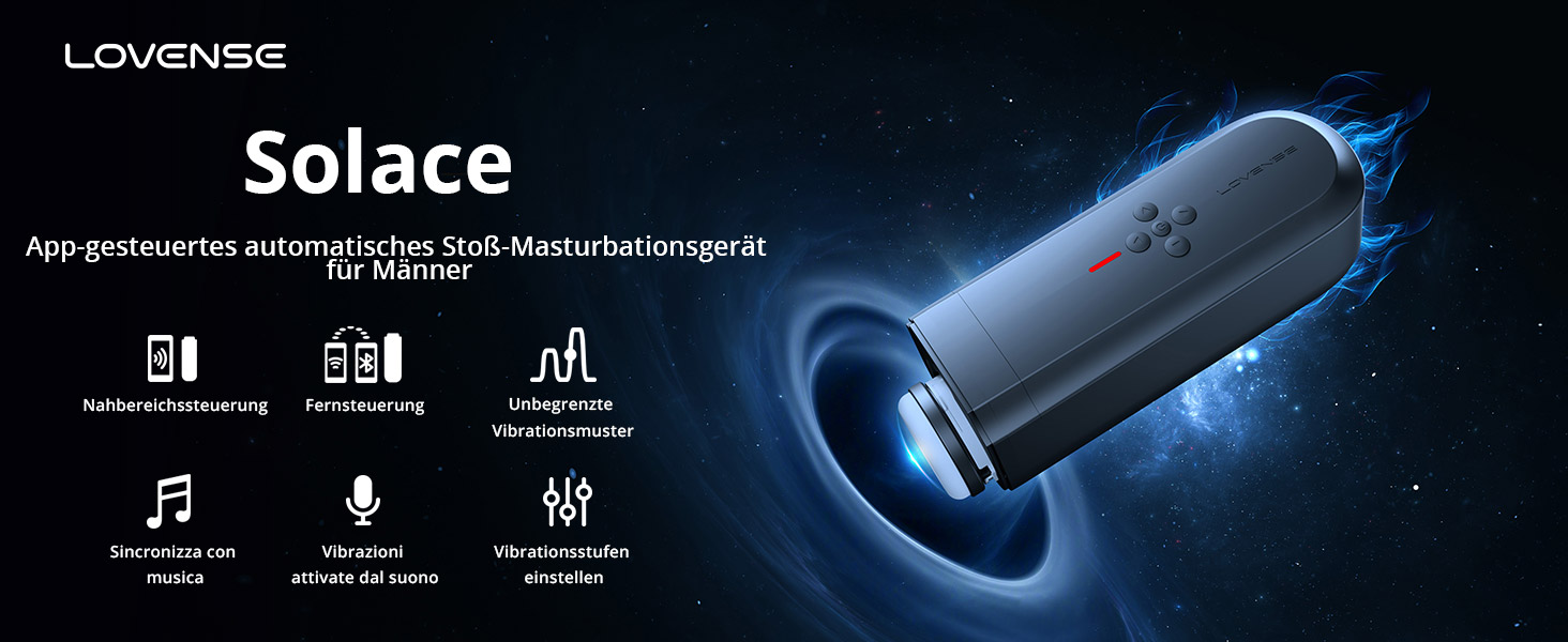 LOVENSE Solace - Автоматичний електричний секс-іграшка для чоловіків з пультом керування, різні режими, для соло та парних ігор