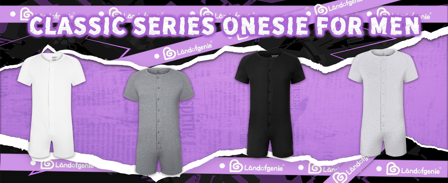 Чоловічий безрукавний боді-піжама Landofgenie з бавовни, чорний, розмір M