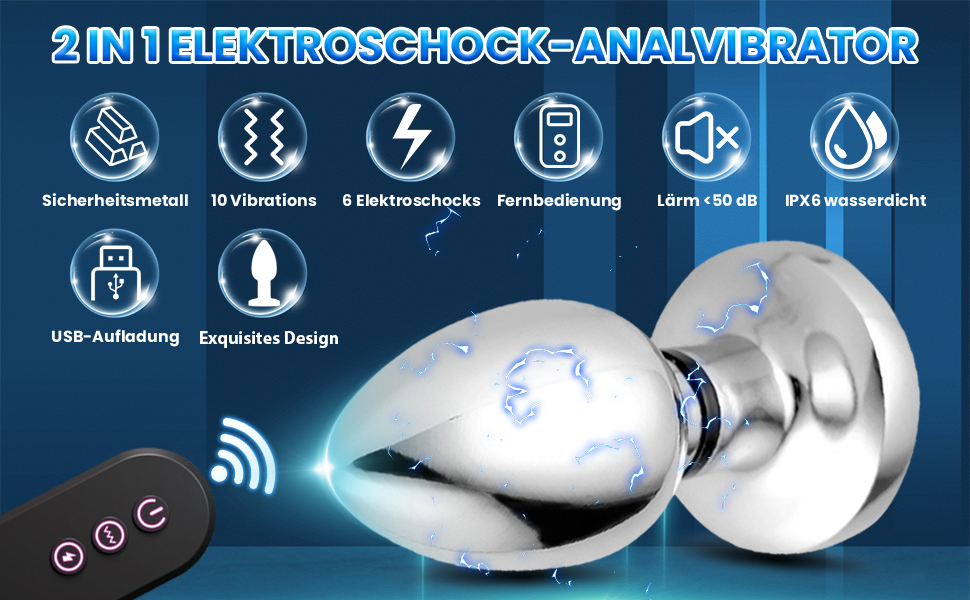 Електромасажер для простати з нержавіючої сталі TDLPlus з 6 режимами електрошоку та 10 вібраційними режимами. Іграшка для чоловіків, жінок та пар.