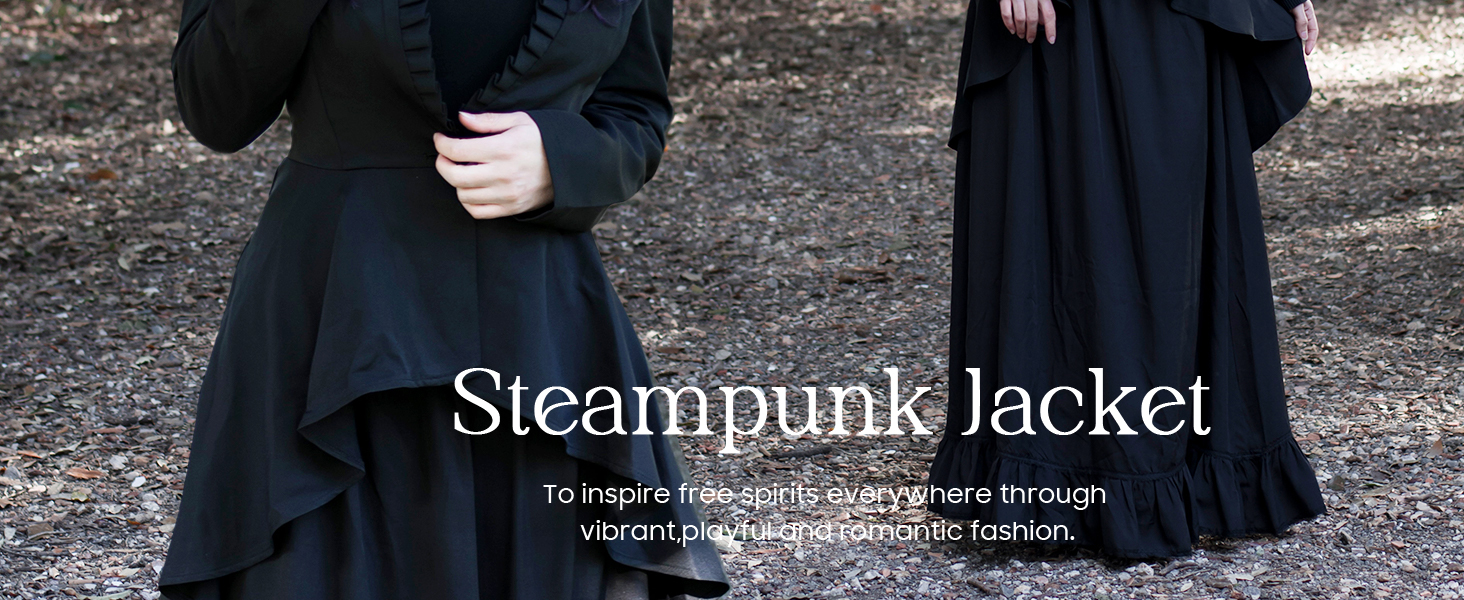 Жіночий костюм на Хелловін: корсет-жакет у стилі ренесанс/вікторіан/готика/стеampunk, чорний, XL