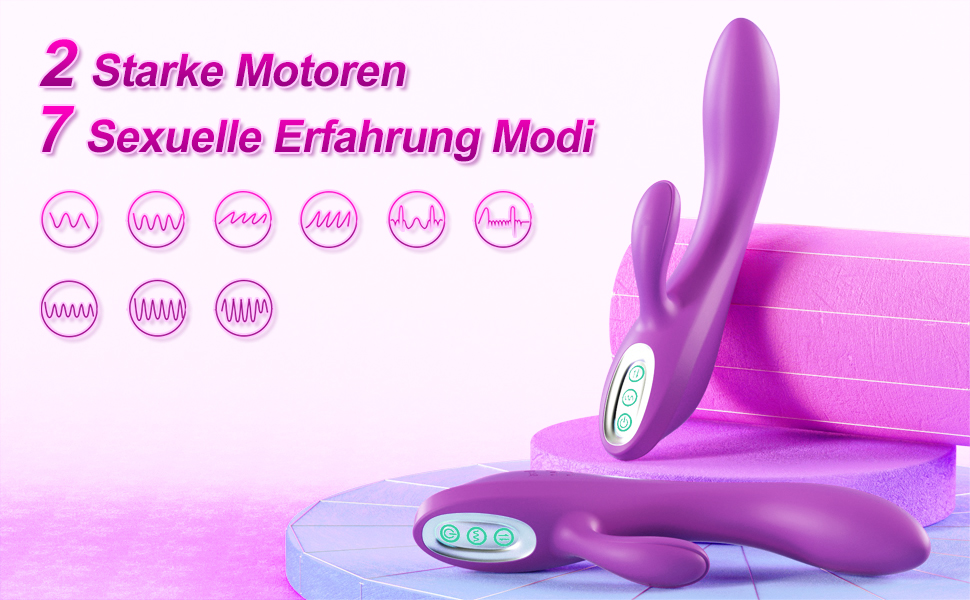 Вібратор для жінок Adorime Silikon Rabbit Vibrator – анальний вібратор, 7 режимів, фіолетовий