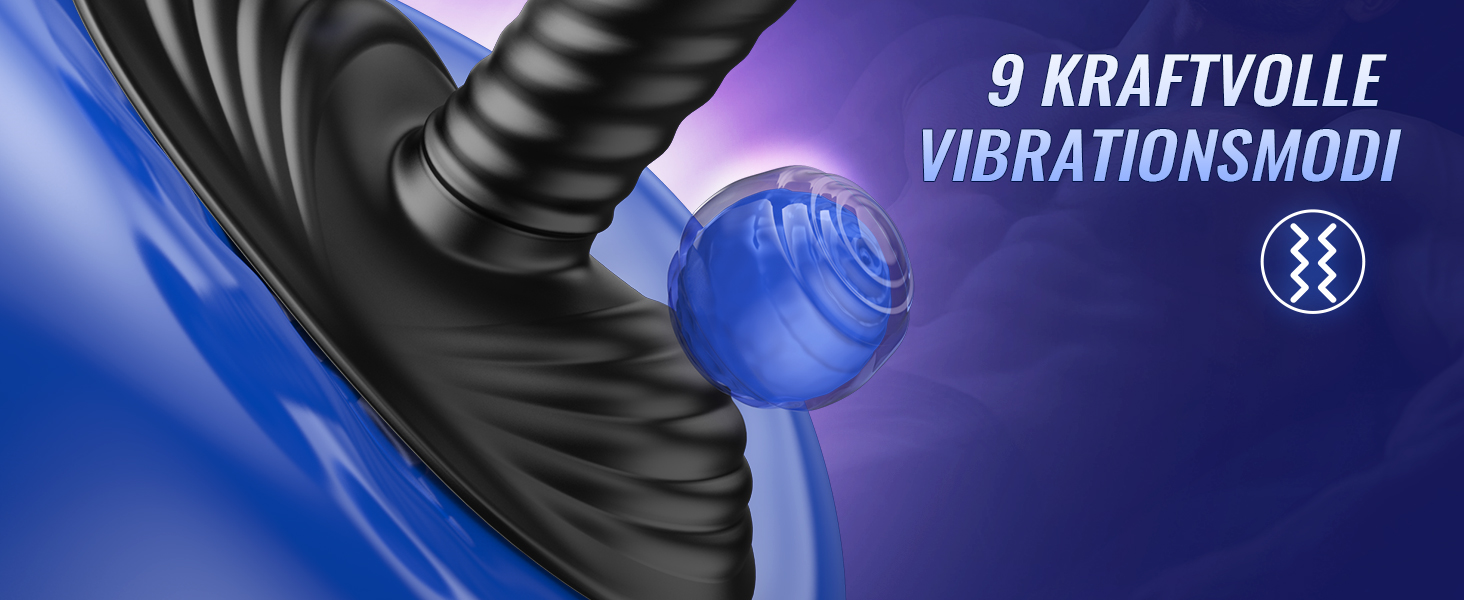 Анальний вібратор-масажер з силікону з 9 режимів вібрації та стимуляції простати, анусу та вагіни. Іграшка для дорослих для чоловіків та жінок