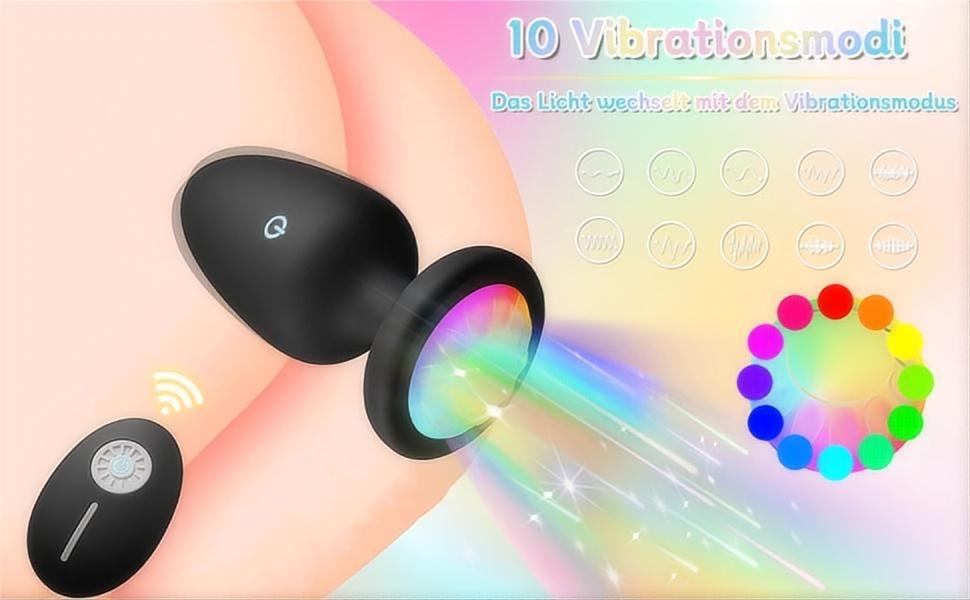 LED анальний вібратор ChicLSQ – вібратор з силікону з 10 режимами, пультом дистанційного керування, стимулятор простати, чорний