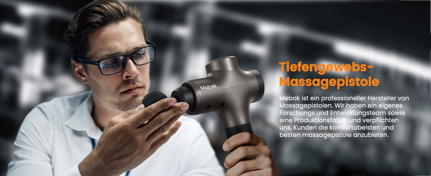 Перкусійний масажер Mebak 3 Massage Gun: електричний ручний масажер для м'язів та фасцій, 3200 об/хв, амплітуда 12 мм, 7 насадок, 5 рівнів інтенсивності, акумулятор 2600 мАг, чорний