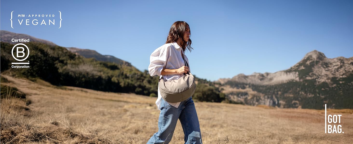 Водонепроникна сумка-кросбоді GOT BAG Moon Bag у формі півмісяця з регульованим ременем, Black Monochrome