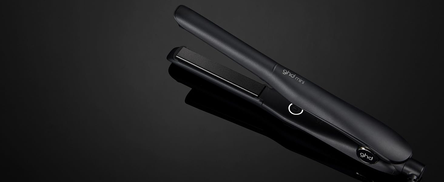 Міні-випрямляч для волосся ghd mini: вузький стайлер для короткого волосся та чубчика, чорний