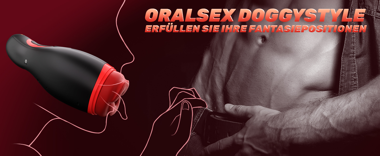 Електричний вібратор для чоловіків 6-в-1 з функцією тримача для телефону, реалістичною ротовою порожниною та керуванням через додаток