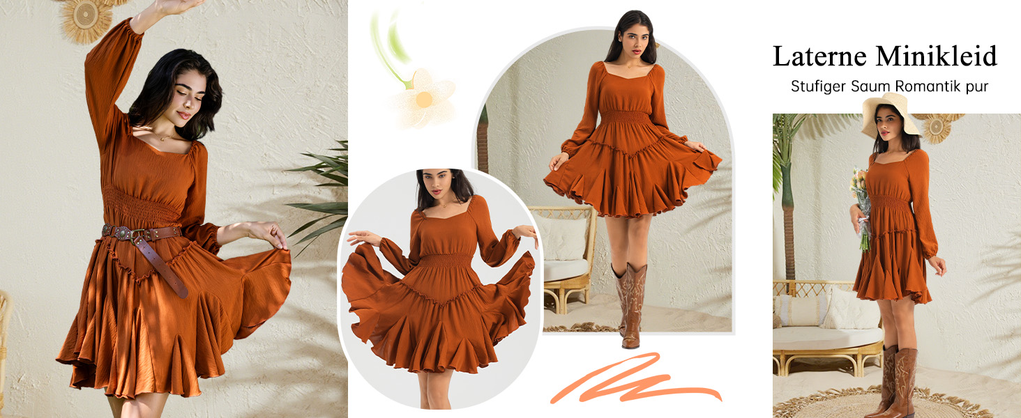 Сукня жіноча Beluring з довгим рукавом, квадратний виріз, висока талія, міні, бавовна, чорна